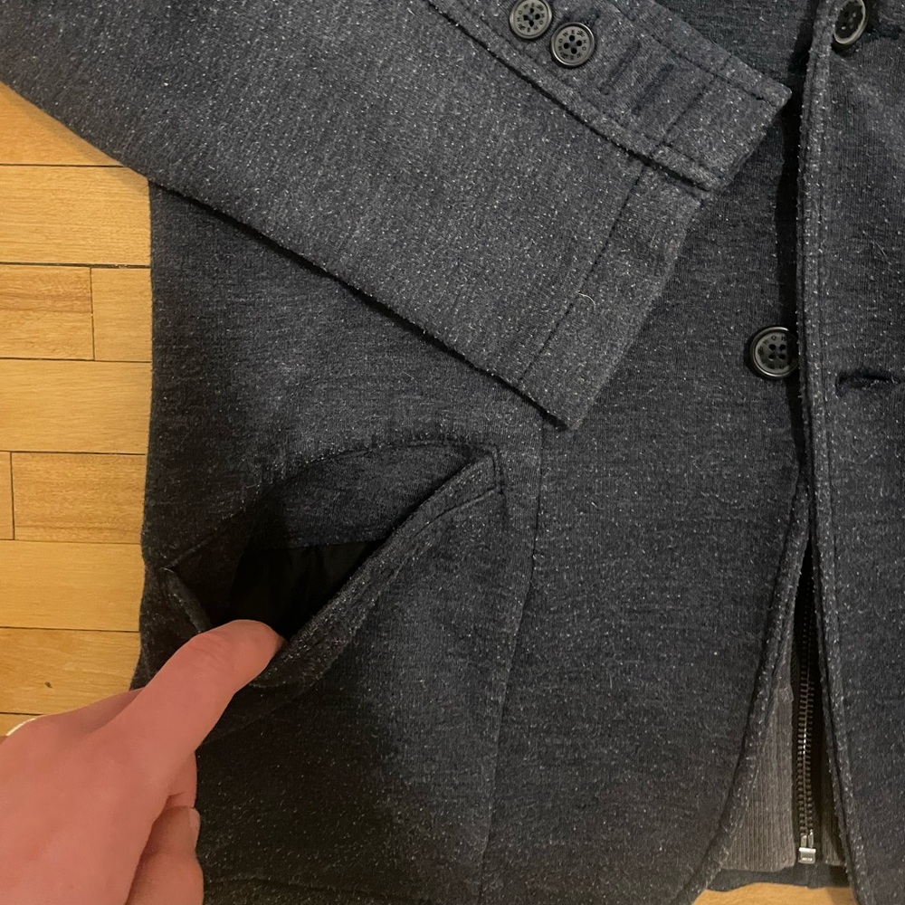 Men’s Navy and Grey Hoodie-Blazer by Howe in Sz L - Picture 5 of 13